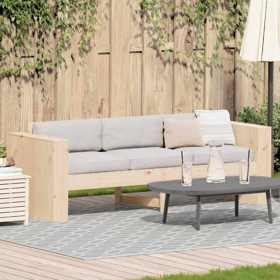 Canapé de jardin Naturel 185,5 x 60 x 62 cm Bois de pin massif