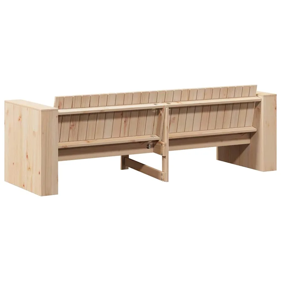 Canapé de jardin Naturel 185,5 x 60 x 62 cm Bois de pin massif - 6