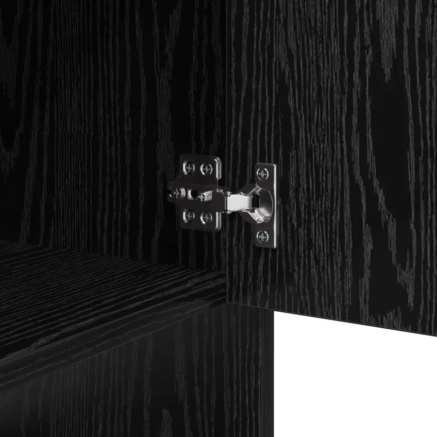 Buffet Chêne noir 97 x 29 x 75 cm Bois d'ingénierie - 10