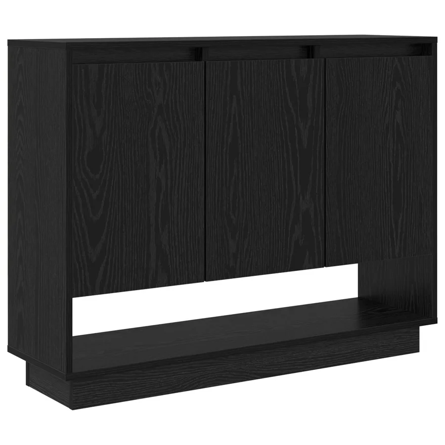 Buffet Chêne noir 97 x 29 x 75 cm Bois d'ingénierie - 2