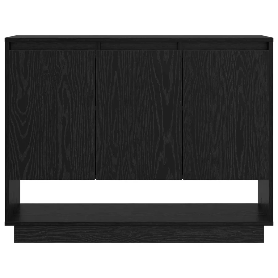 Buffet Chêne noir 97 x 29 x 75 cm Bois d'ingénierie - 6