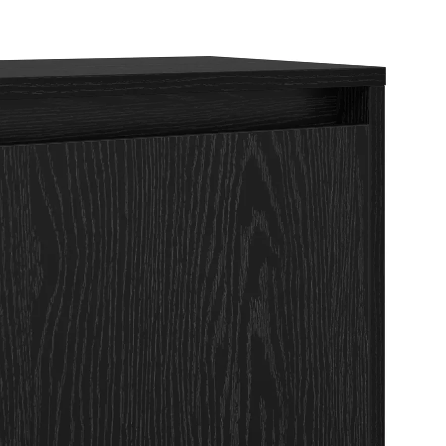 Buffet Chêne noir 97 x 29 x 75 cm Bois d'ingénierie - 9