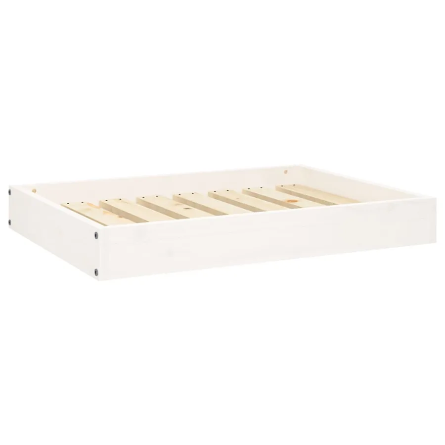 Lit pour chien Blanc 71,5x54x9 cm Bois de pin solide - 2
