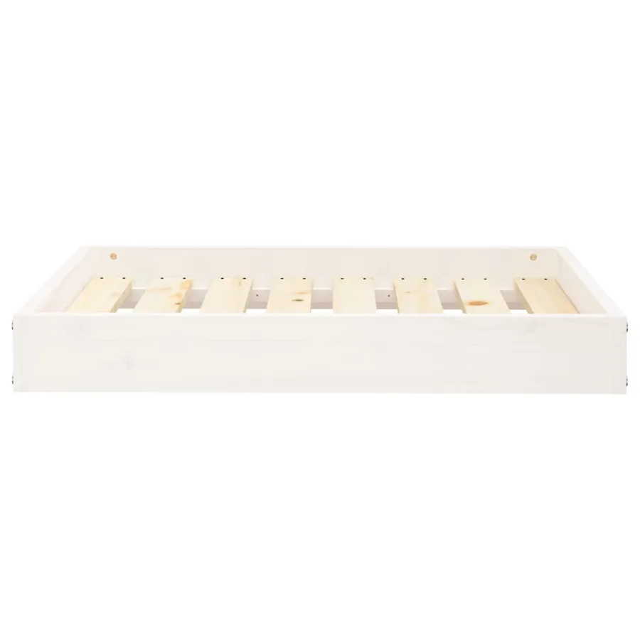 Lit pour chien Blanc 71,5x54x9 cm Bois de pin solide - 4