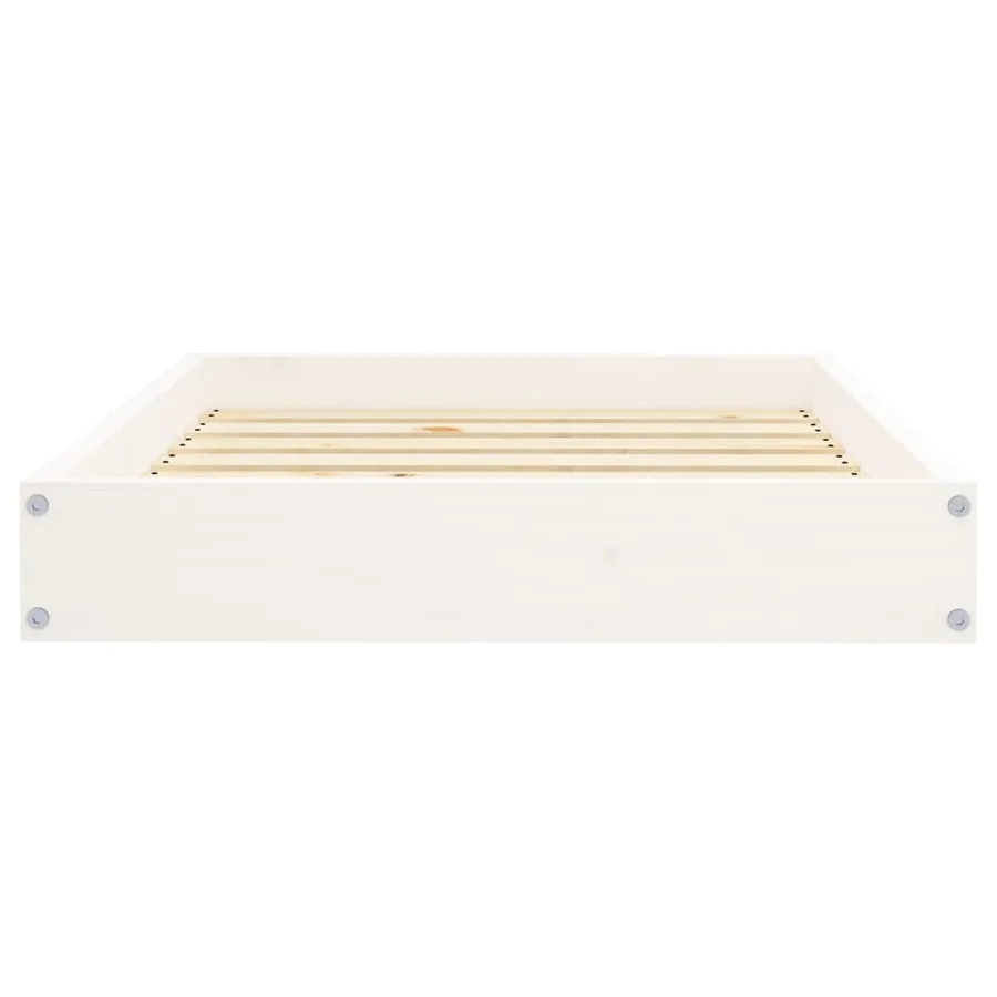Lit pour chien Blanc 71,5x54x9 cm Bois de pin solide - 5