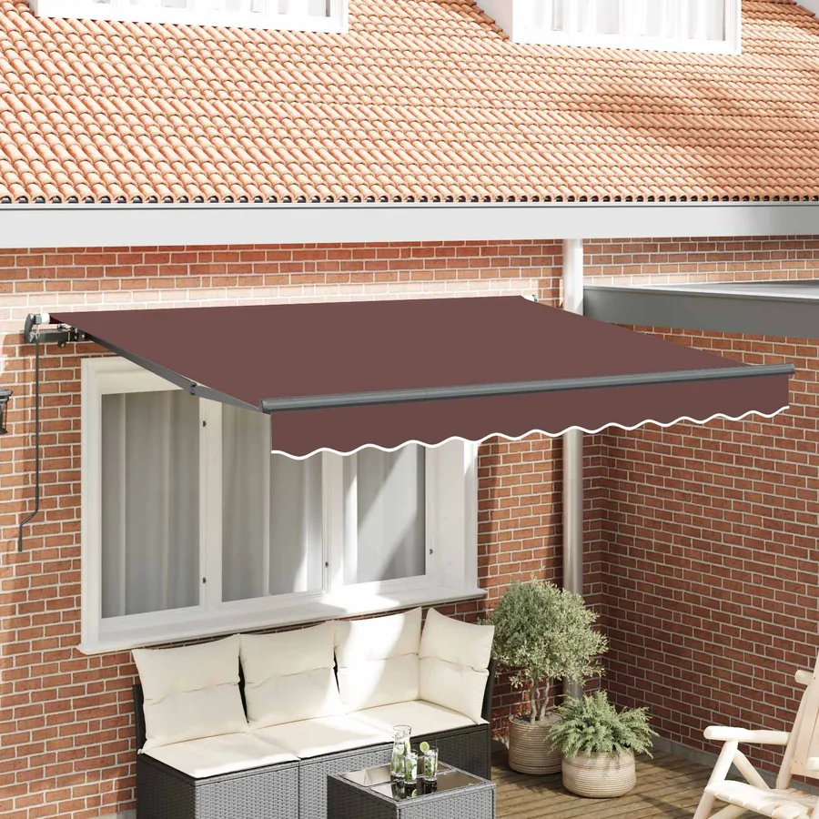 Auvent Rétractable Marron 300 x 200 cm tissu