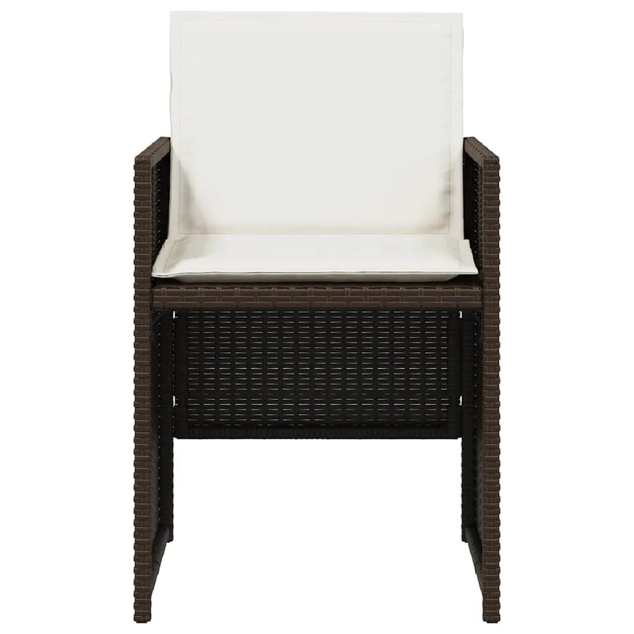 Chaises de jardin avec coussins lot de 4 marron résine tressée - 5