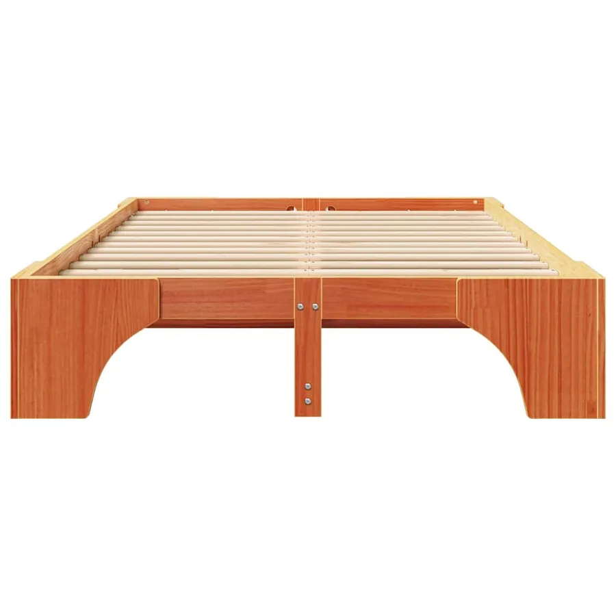 Cadre de lit Brun cire 120 x 190 cm Pin massif - 5