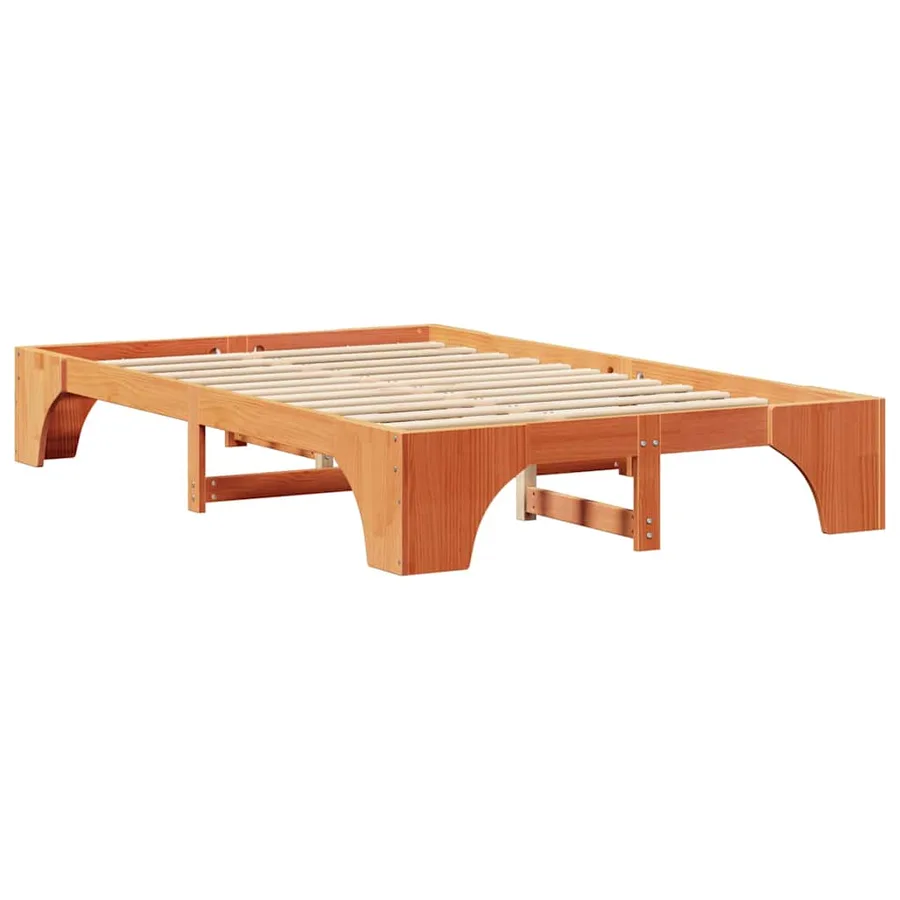 Cadre de lit Brun cire 120 x 190 cm Pin massif - 7