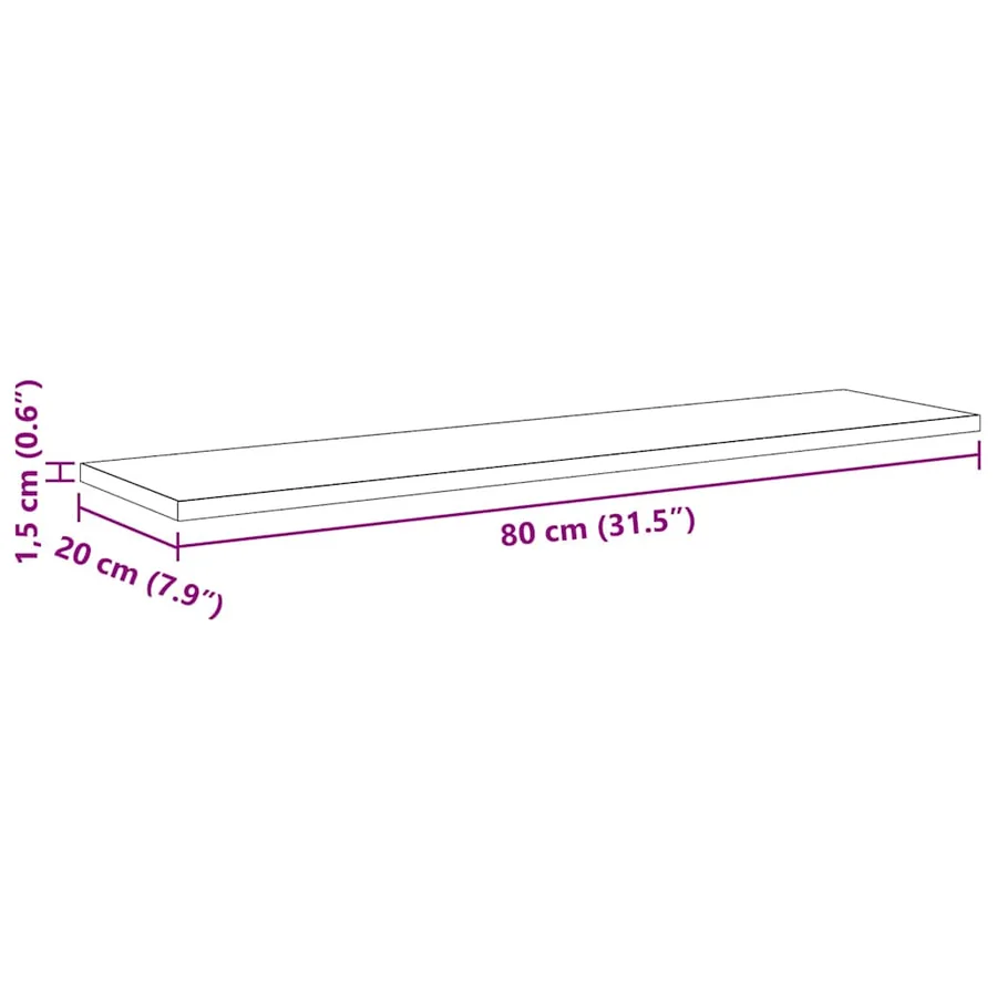 Étagère à livres 4 pcs Noir 80 x 20 x 1,5 cm Bois d'ingénierie - 11