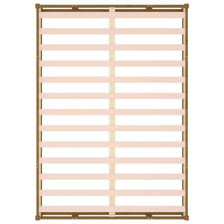 Cadre de lit sans matelas marron miel 120x190 cm bois massif - 6