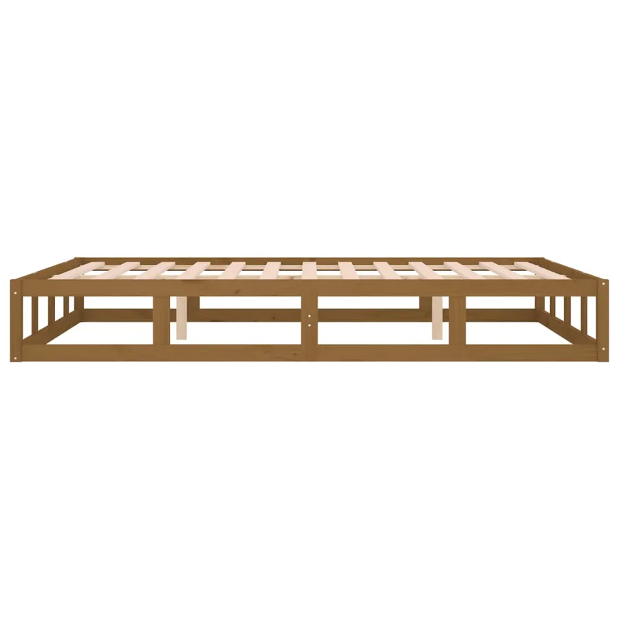Cadre de lit sans matelas marron miel 120x190 cm bois massif - 7