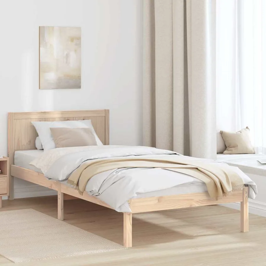 Cadre de lit Marron 75 x 190 cm Bois de pin massif