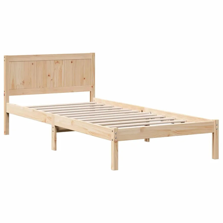Cadre de lit Marron 75 x 190 cm Bois de pin massif - 4