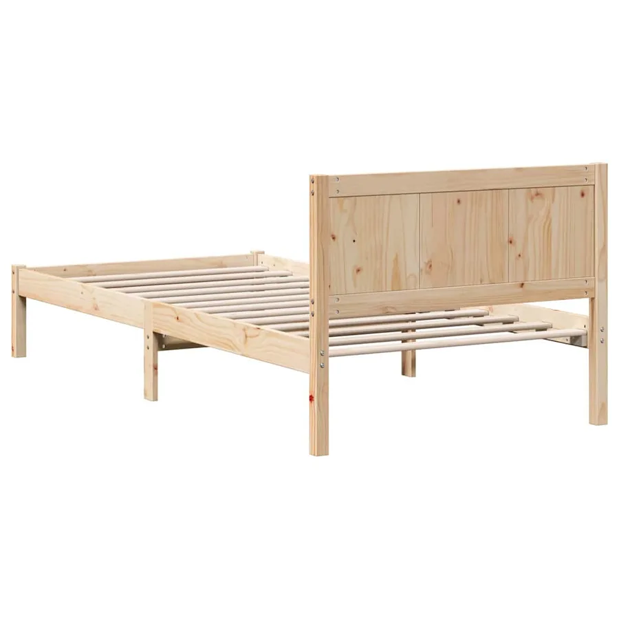 Cadre de lit Marron 75 x 190 cm Bois de pin massif - 7