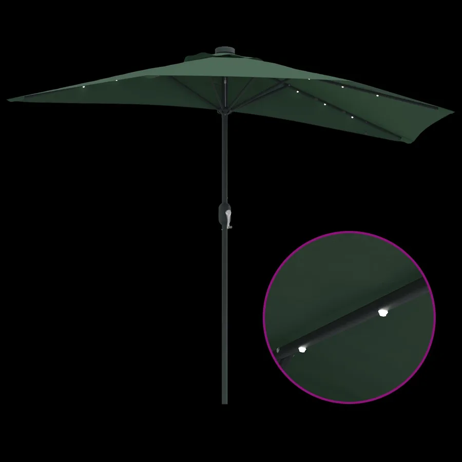 Parasol de jardin Vert 294 x 150 x 224 cm Polyester et Acier - 10