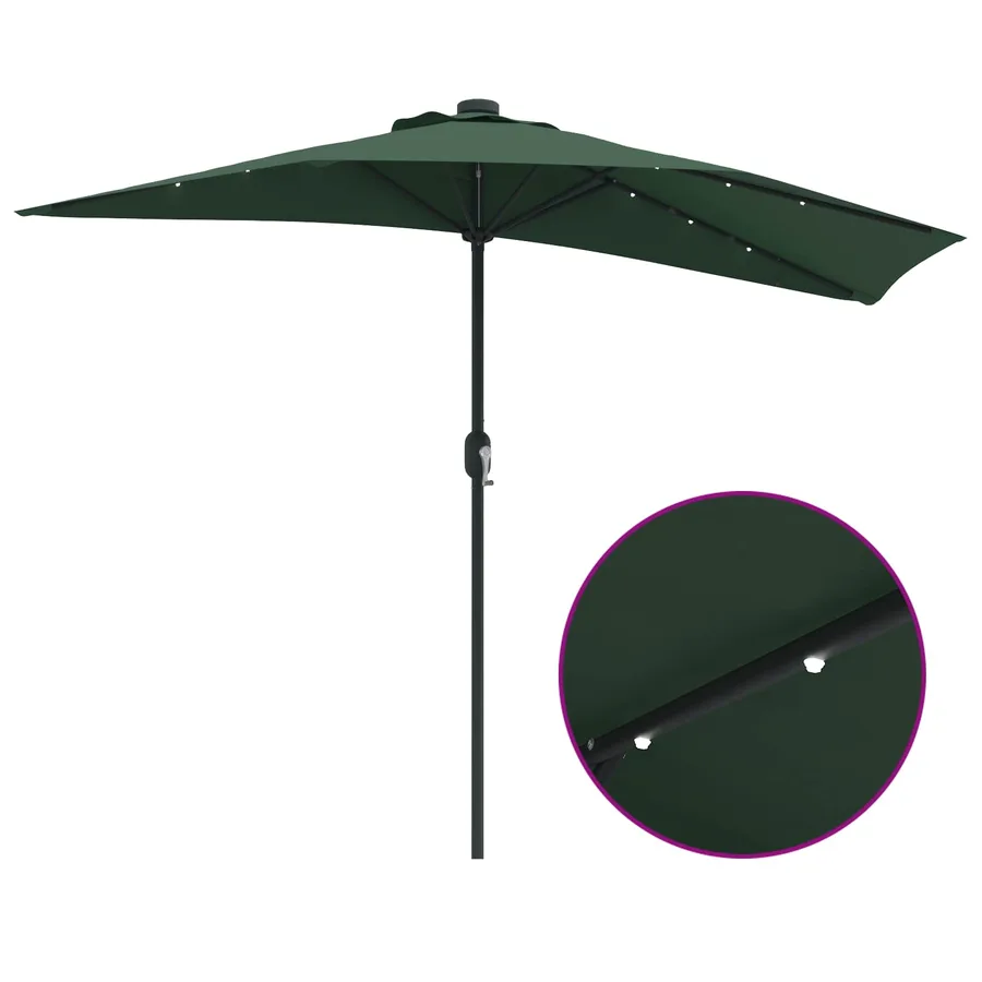 Parasol de jardin Vert 294 x 150 x 224 cm Polyester et Acier - 11