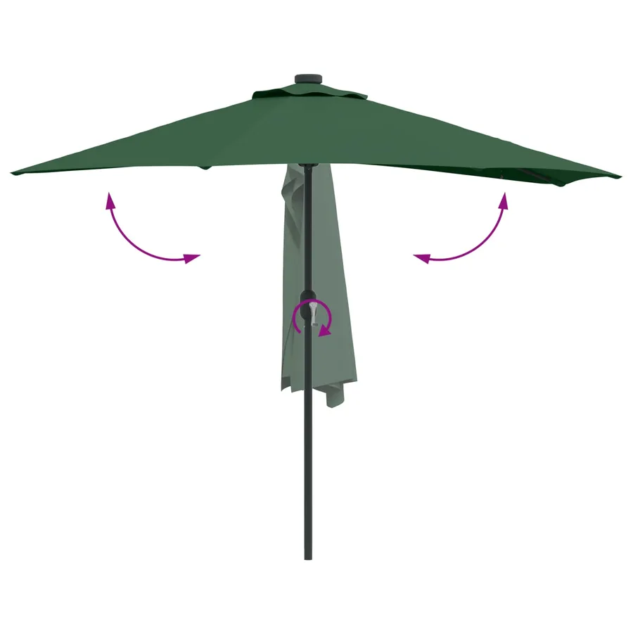 Parasol de jardin Vert 294 x 150 x 224 cm Polyester et Acier - 9
