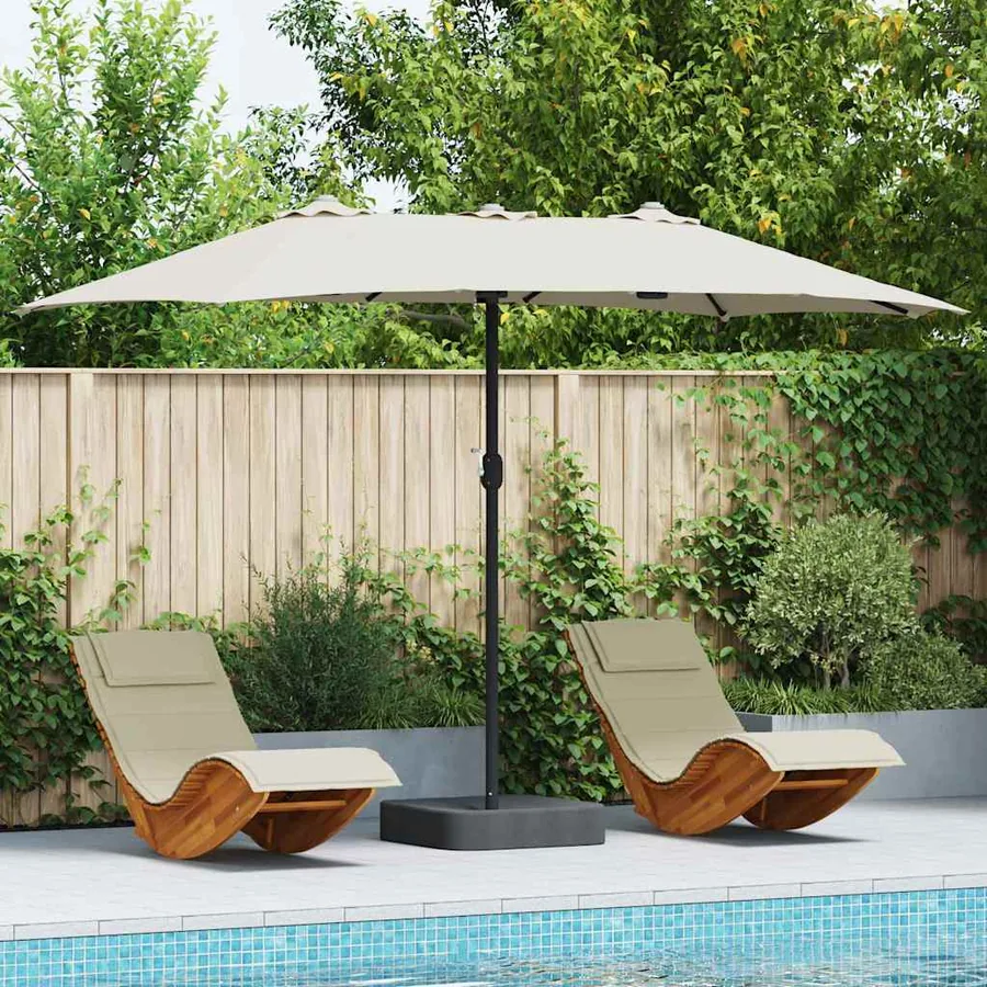 Parasol de jardin Sable 385 x 209 x 244 cm Polyester et Acier