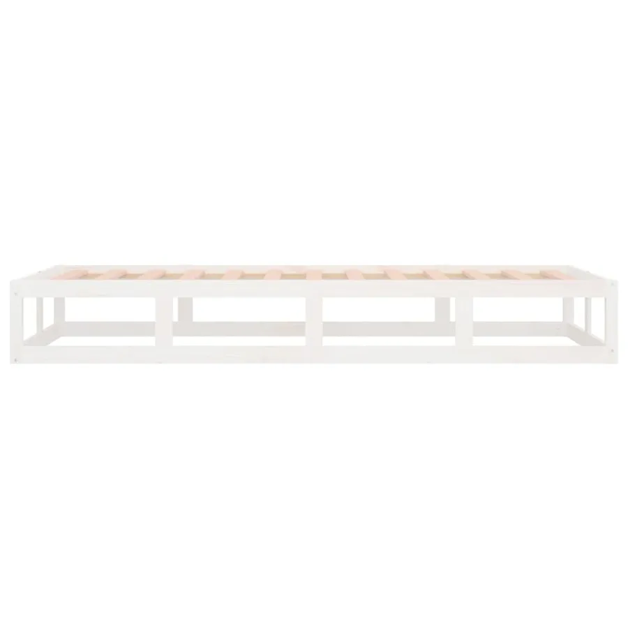 Cadre de lit sans matelas blanc 75x190 cm bois massif - 6