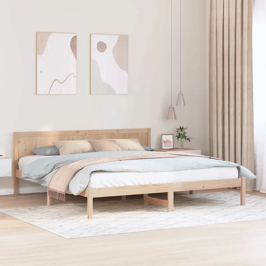 Cadre de lit Marron 180 x 200 cm Bois de pin massif