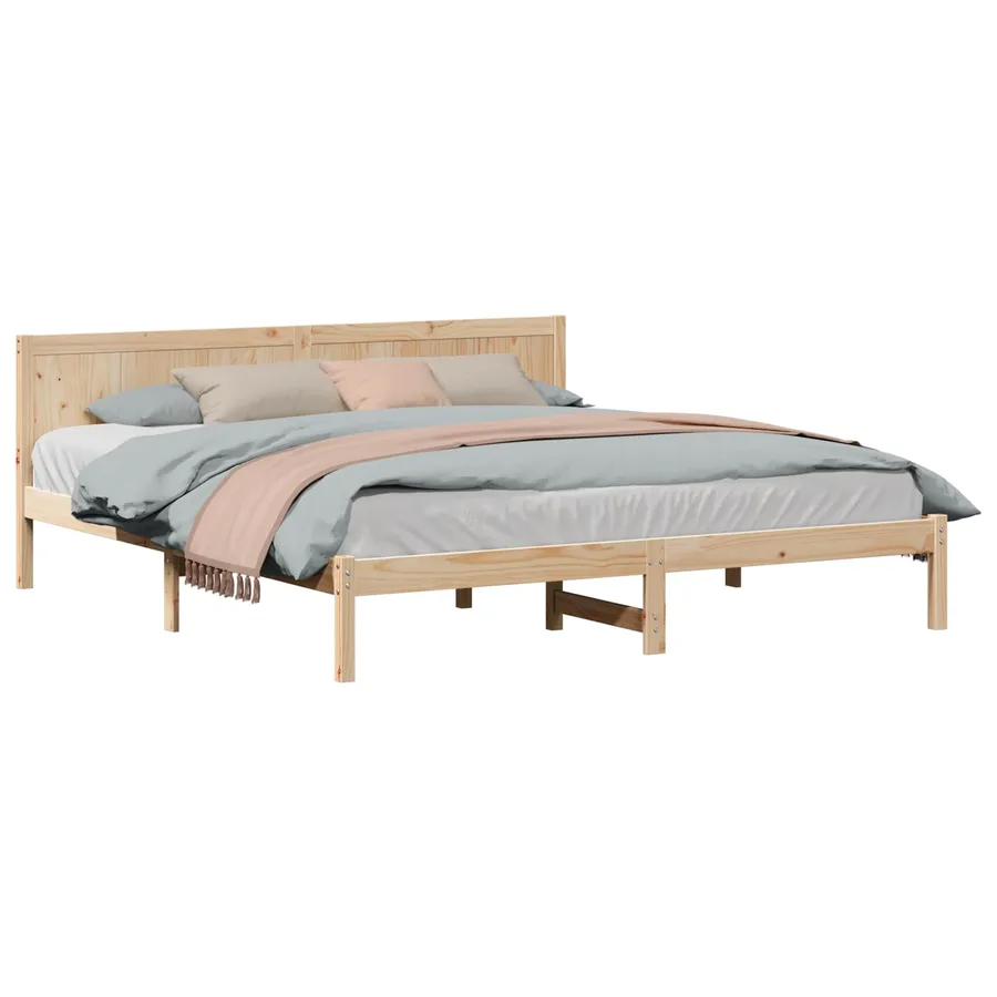Cadre de lit Marron 180 x 200 cm Bois de pin massif - 2