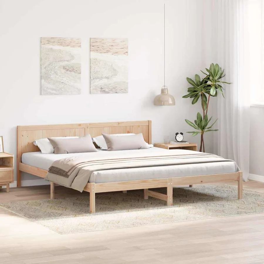 Cadre de lit Marron 180 x 200 cm Bois de pin massif - 3