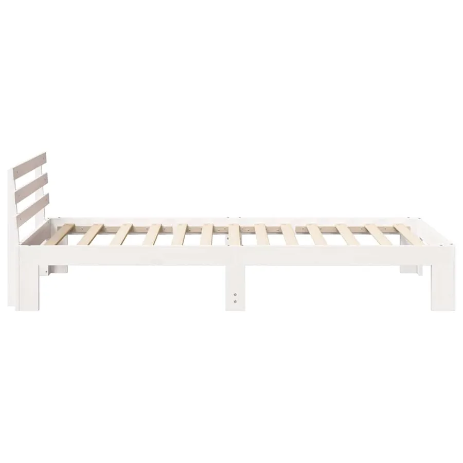 Cadre de lit avec tête de lit Blanc 75 x 190 cm Pin massif - 6