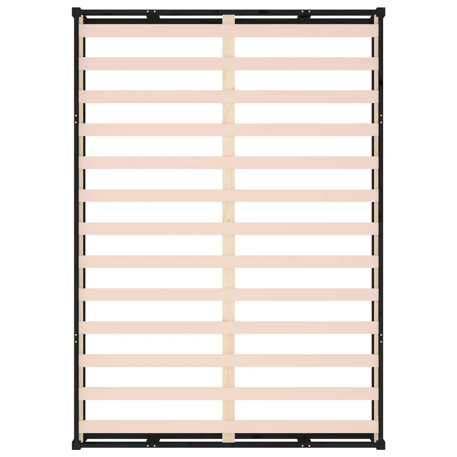 Cadre de lit sans matelas noir 200x200 cm bois massif - 7