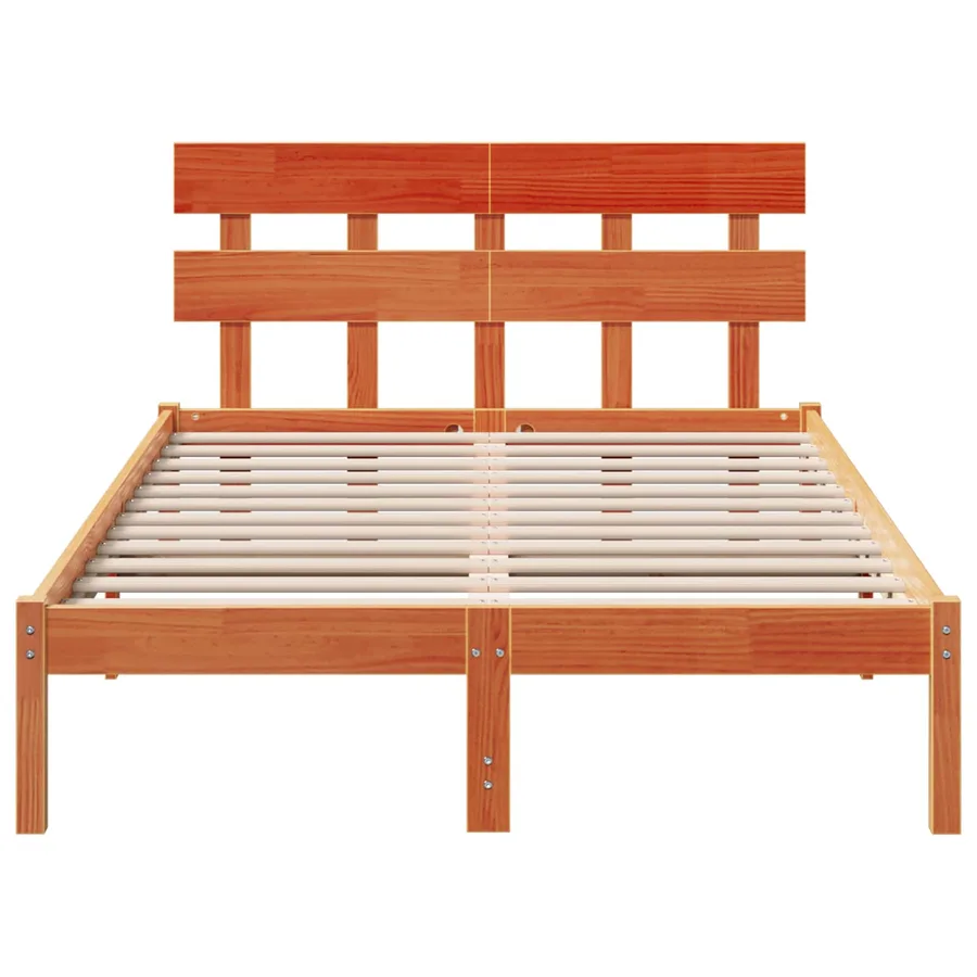 Cadre de lit Marron 120 x 200 cm Bois de pin massif - 3
