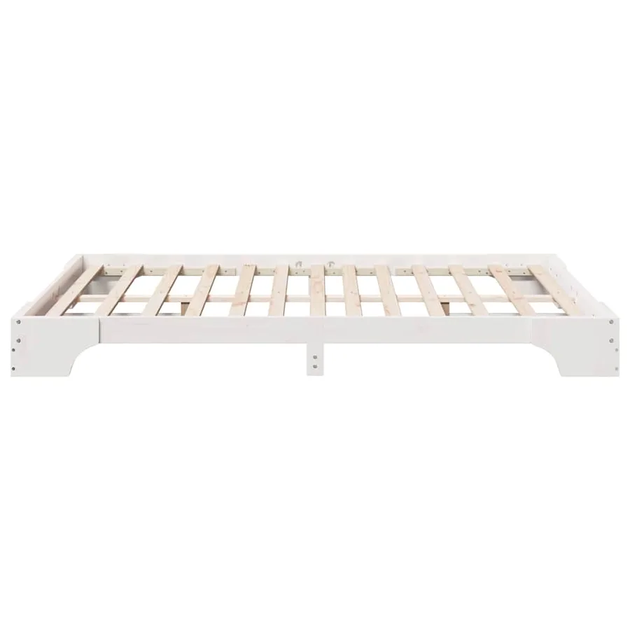 Cadre de lit Blanc 140 x 200 cm Pin massif - 6
