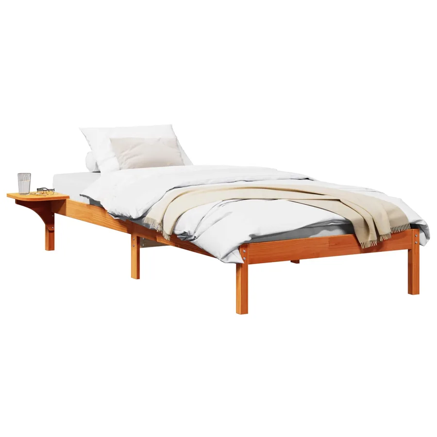 Cadre de lit Brun cire 90 x 190 cm Pin massif - 2