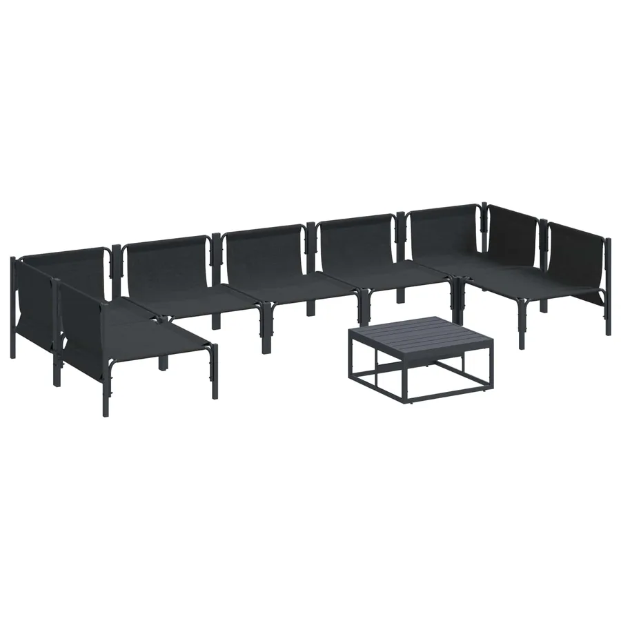 Ensemble de canapé de jardin avec coussin 8 pcs Noir Acier - 6