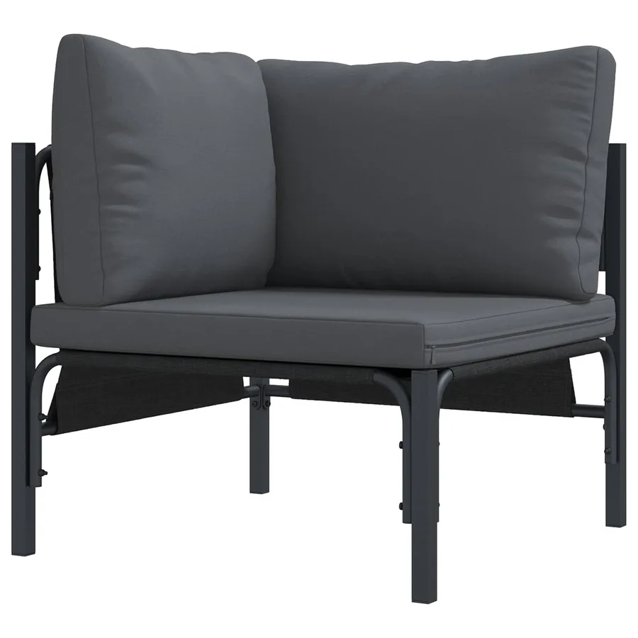 Ensemble de canapé de jardin avec coussin 8 pcs Noir Acier - 7