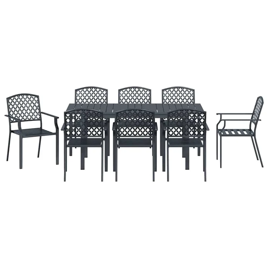 Ensemble de salle à manger pour jardin 9 pcs Anthracite - 7