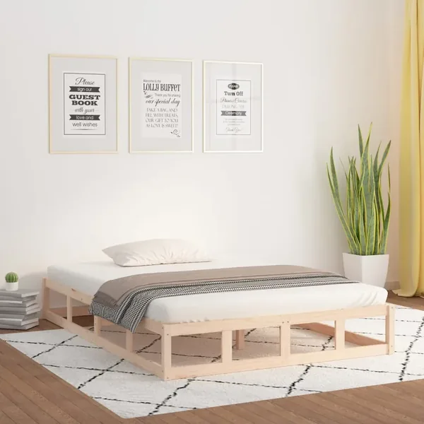 Cadre de lit sans matelas 150x200 cm bois massif