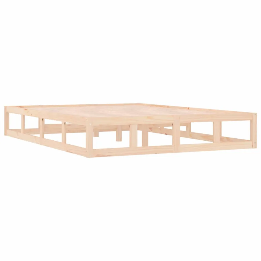 Cadre de lit sans matelas 150x200 cm bois massif - 4
