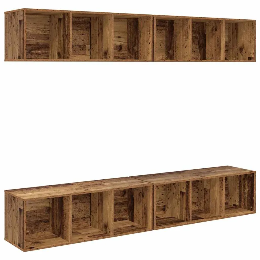 Ensemble meuble TV 4 pcs Bois Ancien 37 x 37 x 107 cm - 2