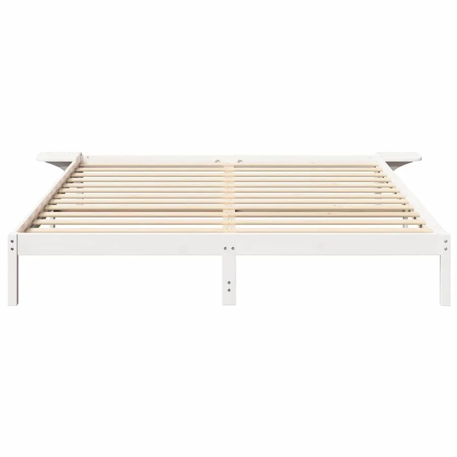 Cadre de lit Blanc 200 x 200 cm Pin massif - 5