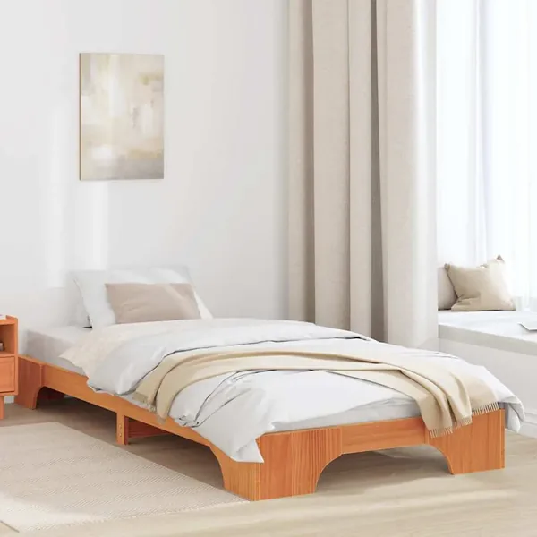 Cadre de lit Brun cire 90 x 200 cm Pin massif