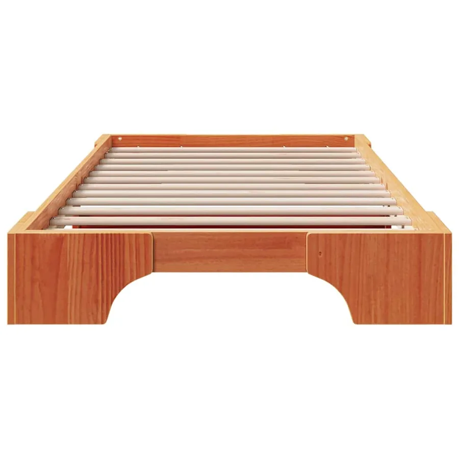 Cadre de lit Brun cire 90 x 200 cm Pin massif - 5