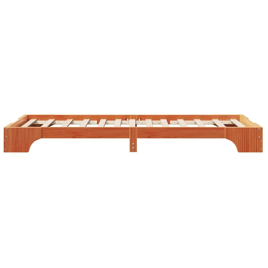 Cadre de lit Brun cire 90 x 200 cm Pin massif - 6