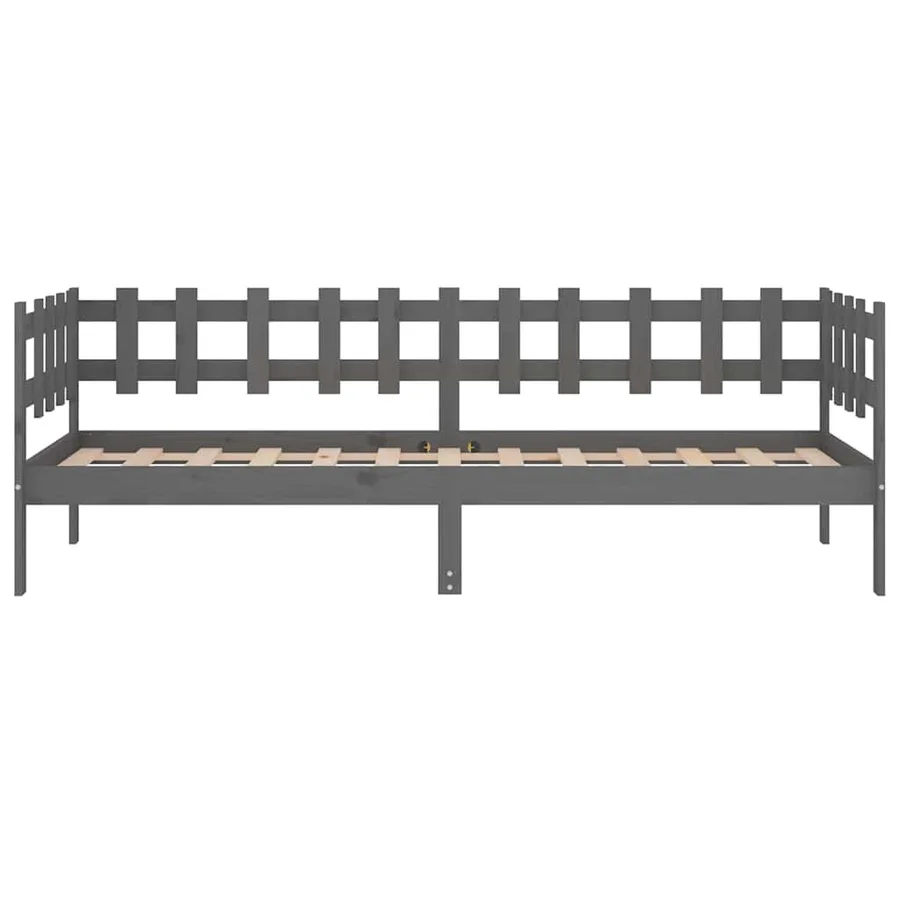 Lit de jour sans matelas gris 90x200 cm bois de pin massif - 8