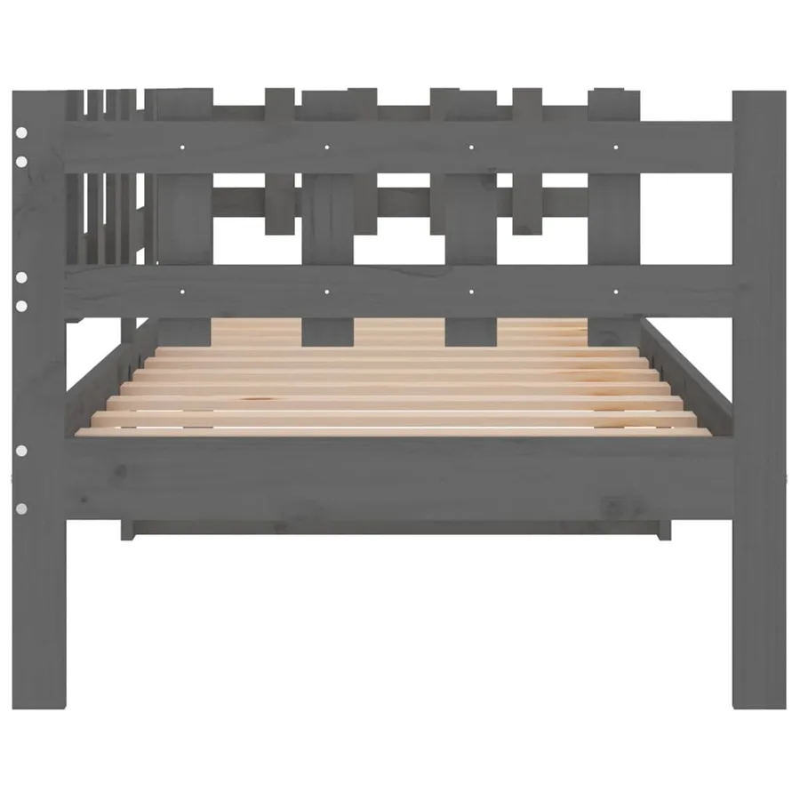 Lit de jour sans matelas gris 90x200 cm bois de pin massif - 9