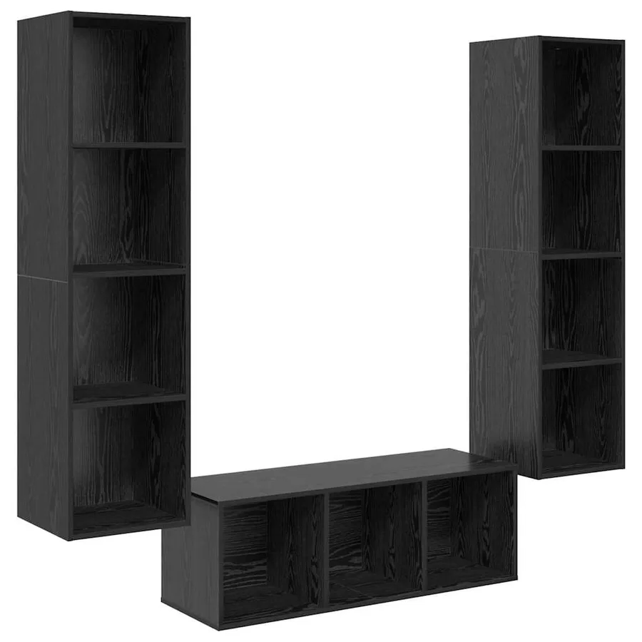 Ensemble meuble TV 3 pcs Chêne noir Bois d'ingénierie - 2