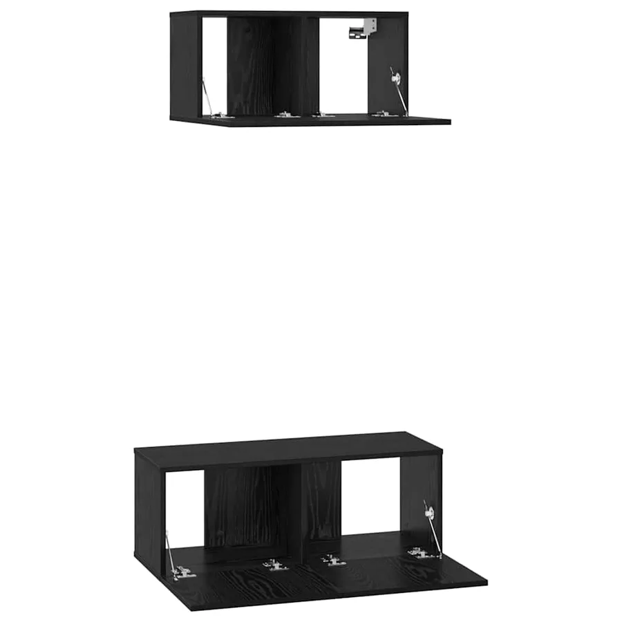 Ensemble meuble TV 2 pcs Chêne noir Bois d'ingénierie - 7