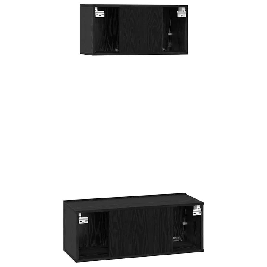 Ensemble meuble TV 2 pcs Chêne noir Bois d'ingénierie - 8