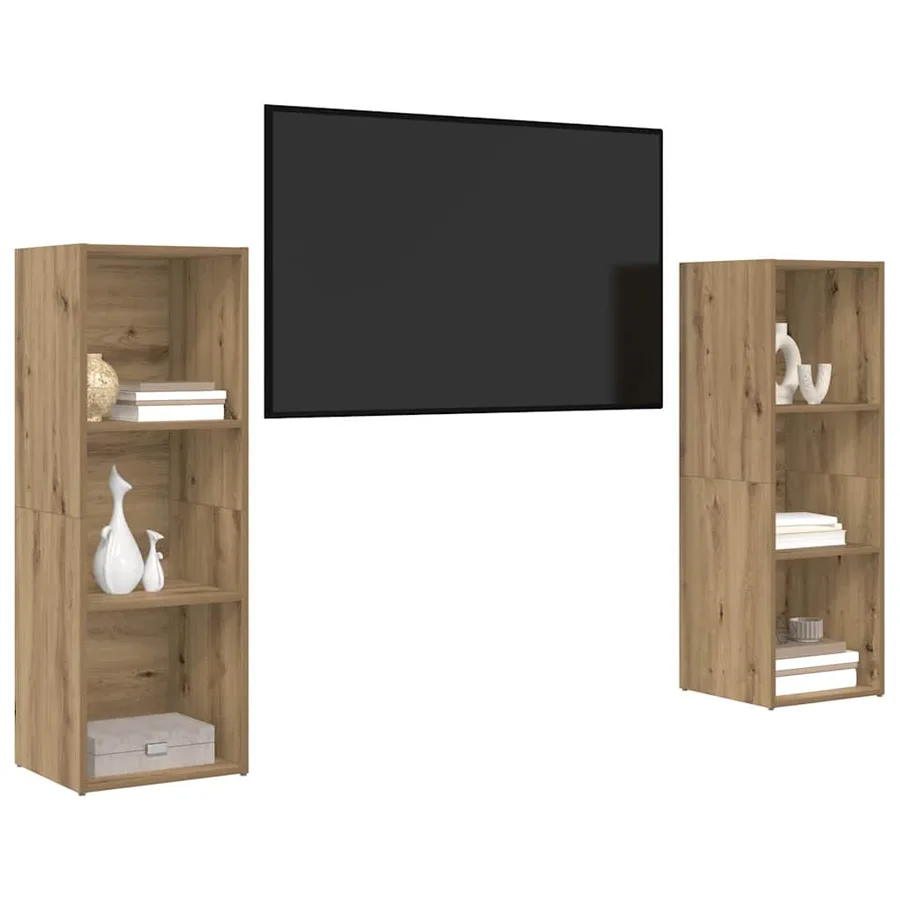 Ensemble meuble TV 2 pcs Chêne artisanal Bois d'ingénierie - 3