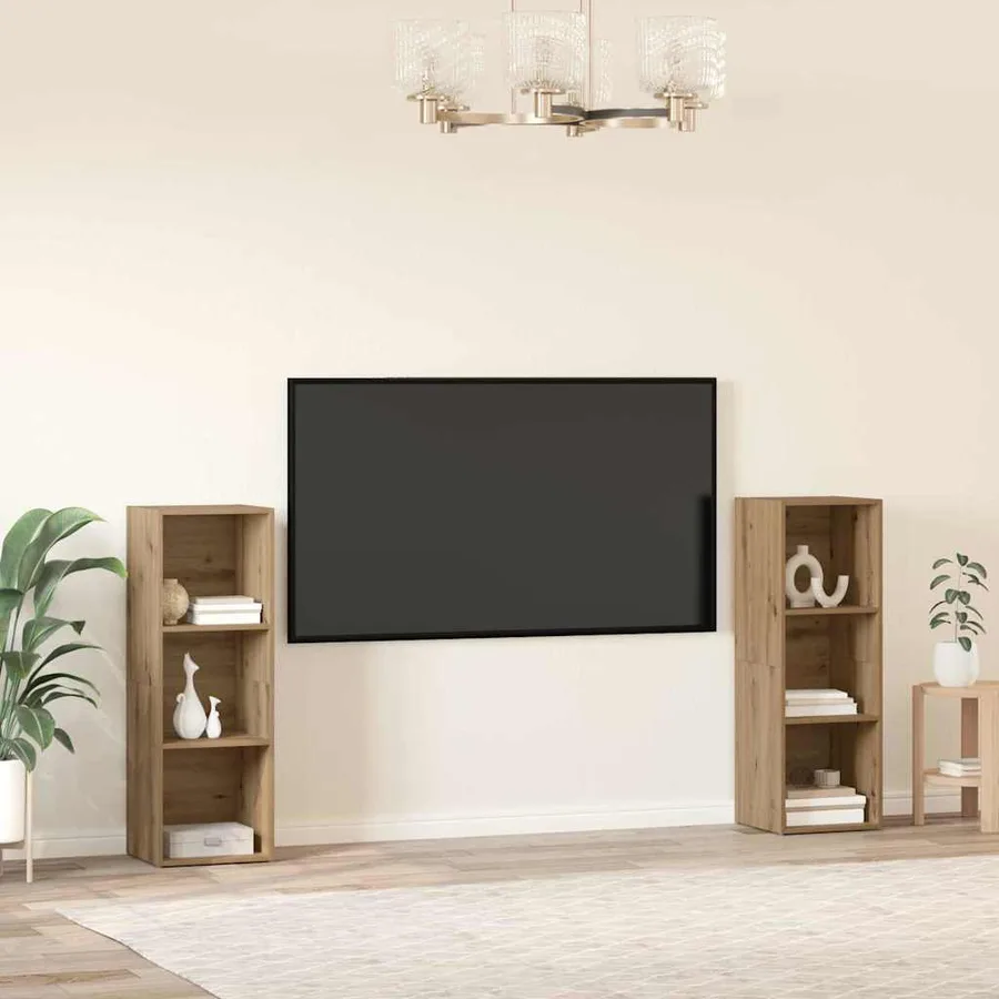 Ensemble meuble TV 2 pcs Chêne artisanal Bois d'ingénierie - 4