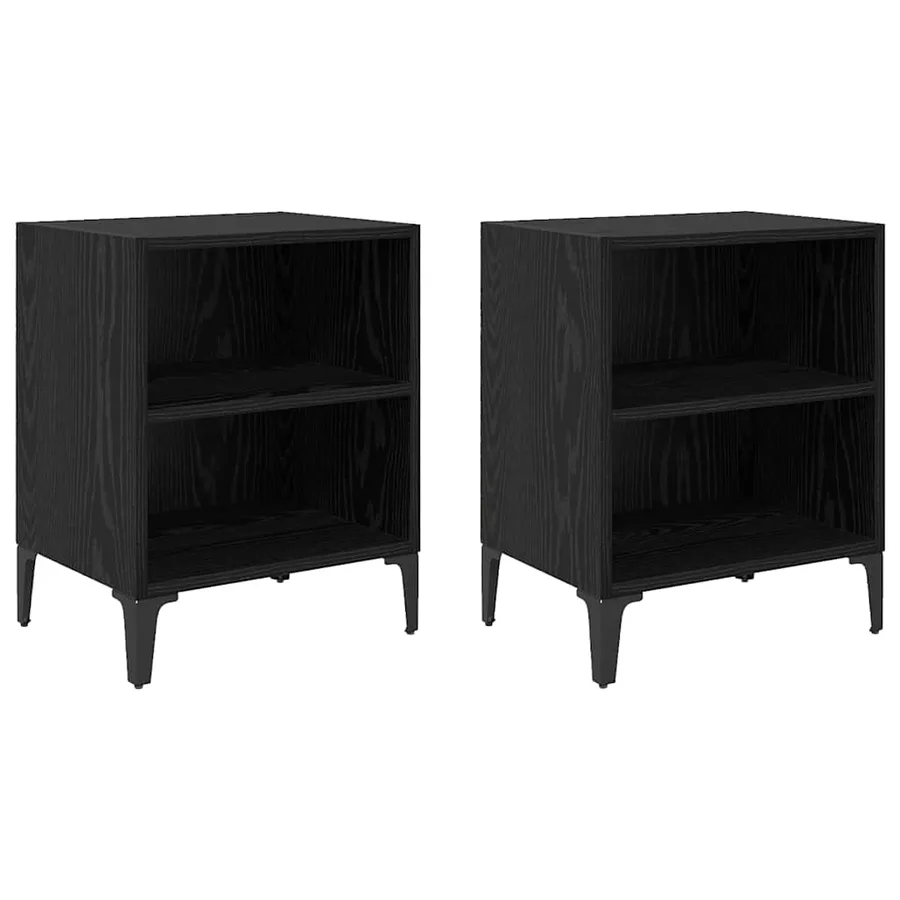 Cabinet de chevet 2 pcs Chêne noir 40 x 30 x 50 cm - 2